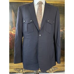 ALBA Bespoke 42L TORII HUNTER Full Canvas Navy Breast Pocket Surgeon Cuff Blazer